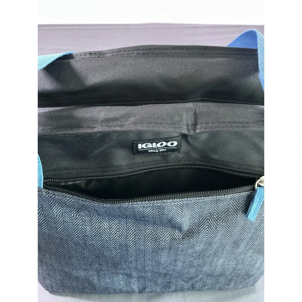 Igloo XL Market Tote Cooler Bag 54 Can Insulated Herringbone Black Artic Haze